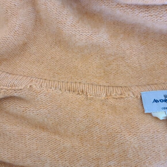 Avon Celli Italy Women's Cardigan Cashmere Sweater Size 44 Vintage Orange - Picture 10 of 11